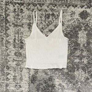 H&M white ribbed tank top. Size S.